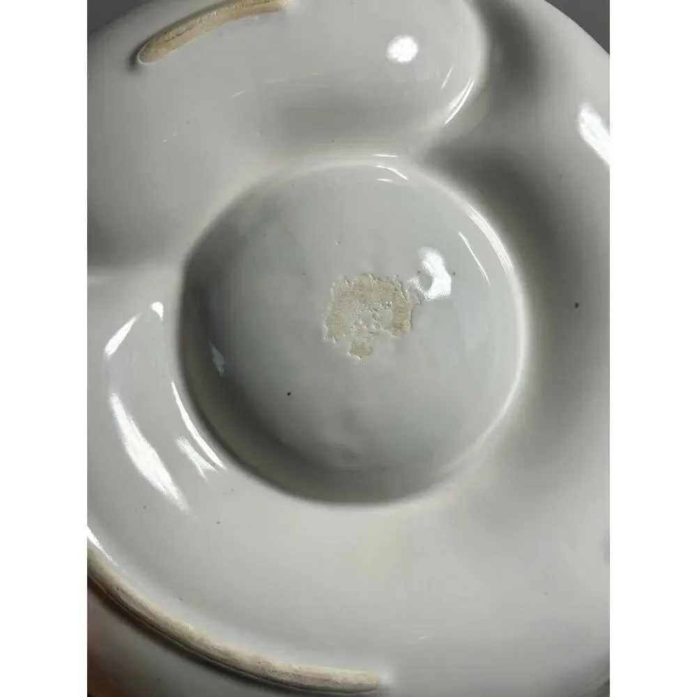 Vintage California USA Artichoke Plate White Embossed Serving Dish